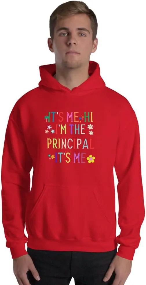 Толстовка с принтом "It's Me Hi I'm The Principal It's Me" Unisex Generic, красный