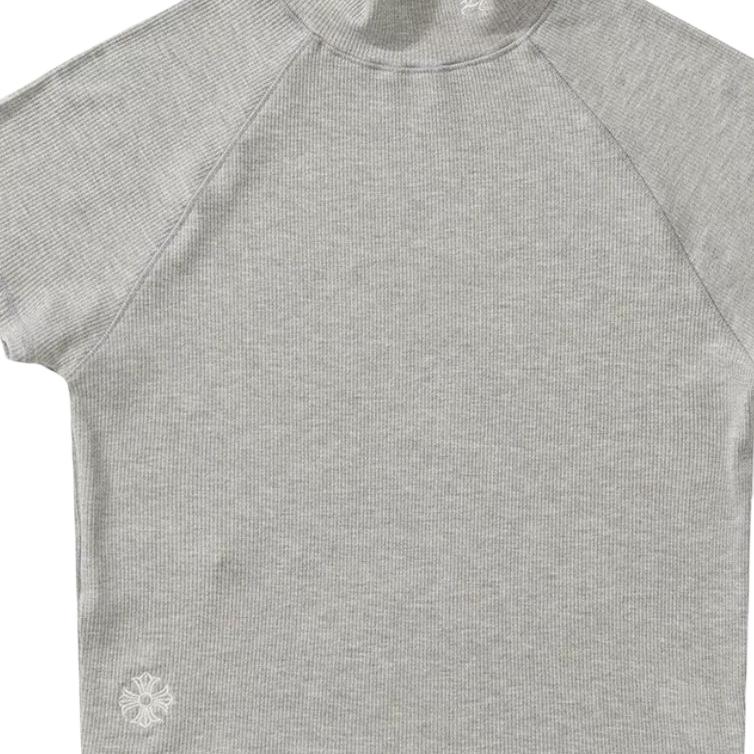 Футболка с рукавом реглан женская серая Chrome Hearts, серый — фото 3