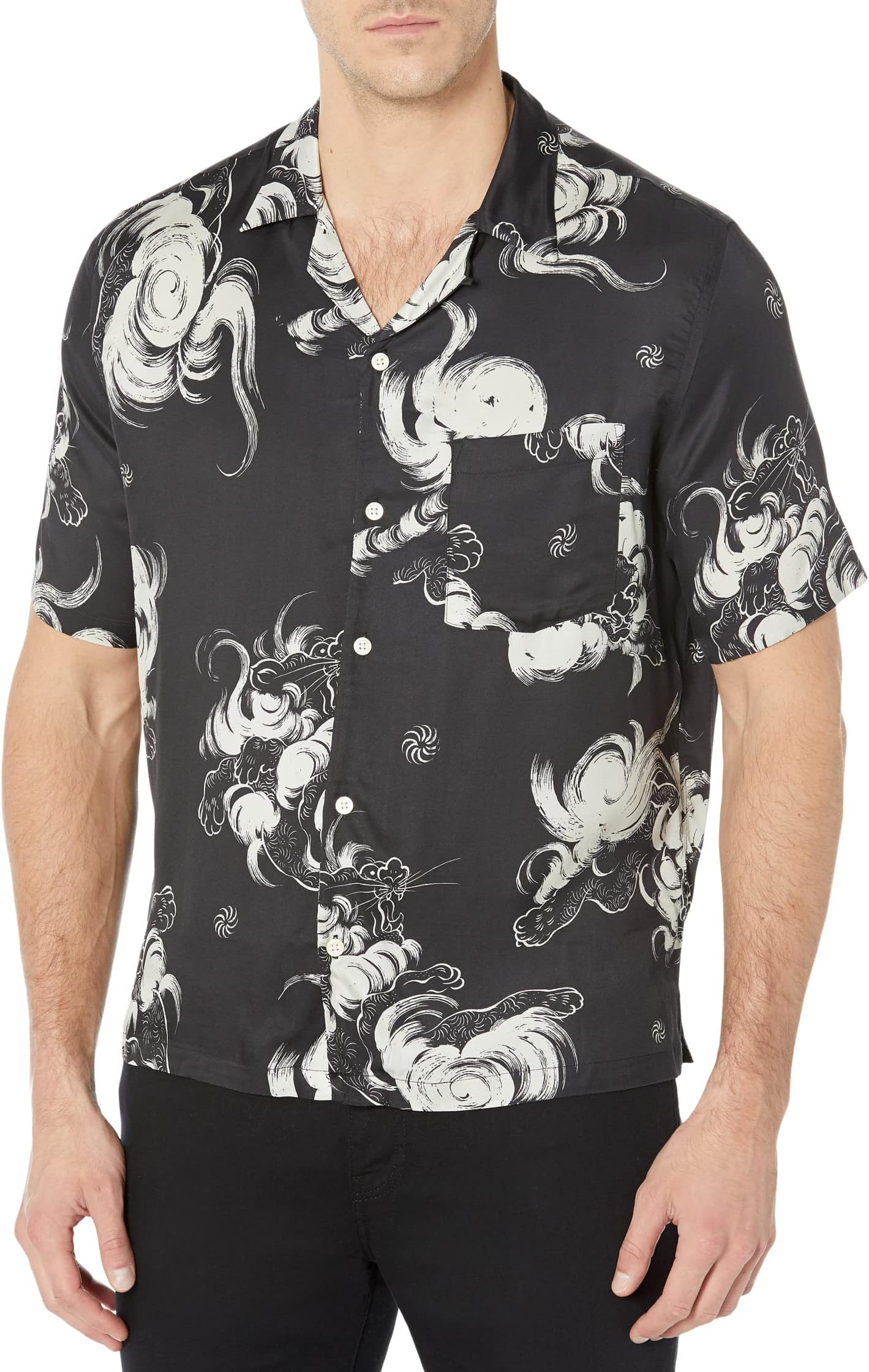 

Рубашка AllSaints Zion Short Sleeve Shirt, цвет Jet Black