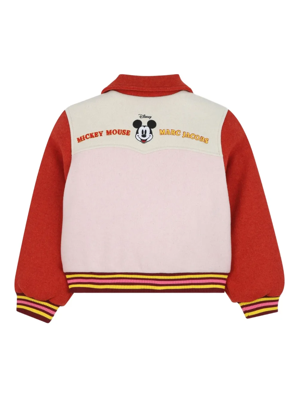 Двухцветный бомбер с вышивкой Marc Jacobs Kids, розовый — фото 2