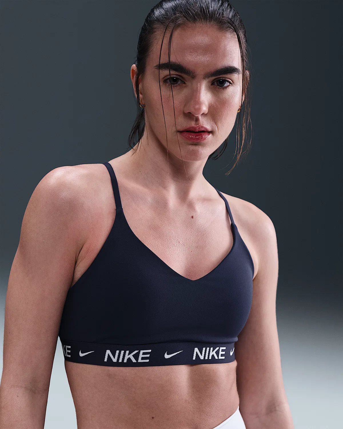 Женский спортивный бюстгальтер Nike Indy Light Support с регулировкой и подкладкой, Midnight Navy