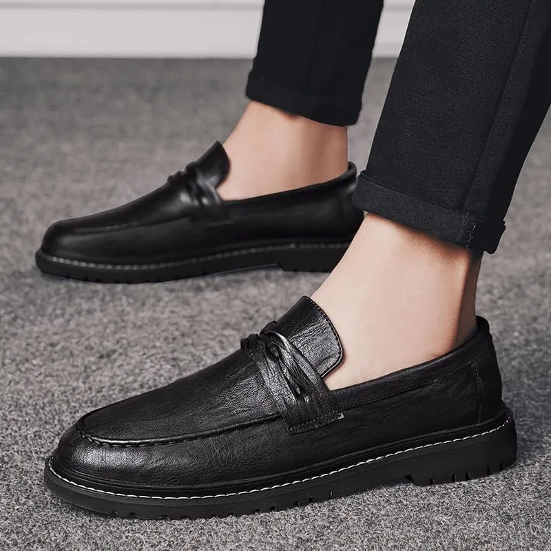 Лоферы кожаные мужские Loafers Black UOPYNE — фото 2