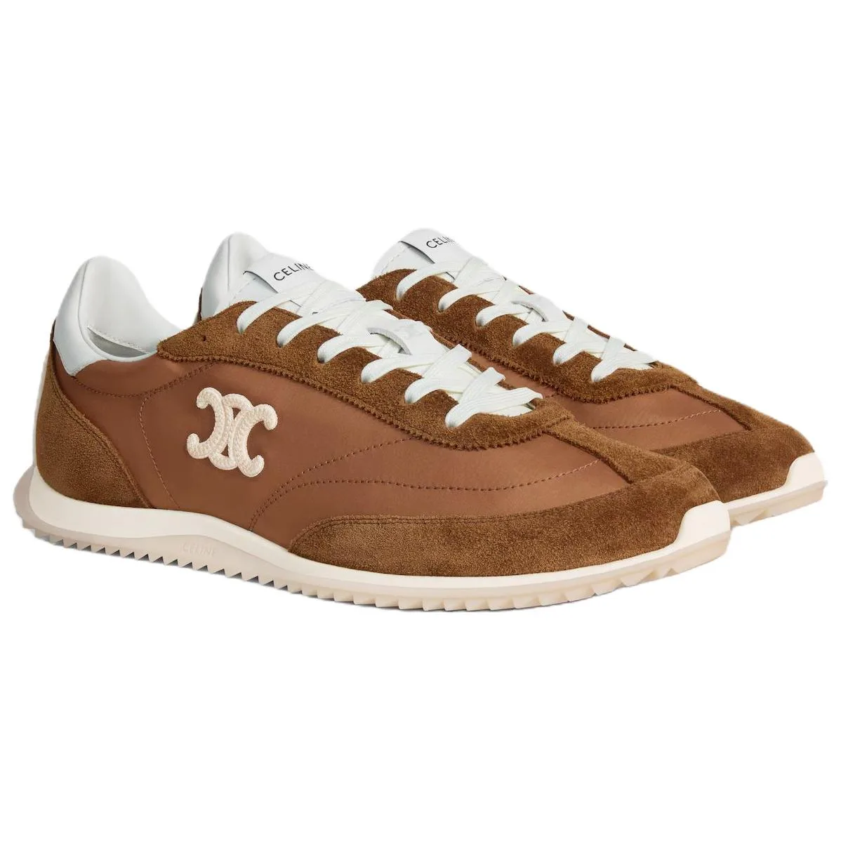 CELINE Triomphe Calfskin Low top Casual Shoes 1cm мужские коричневые — фото 4