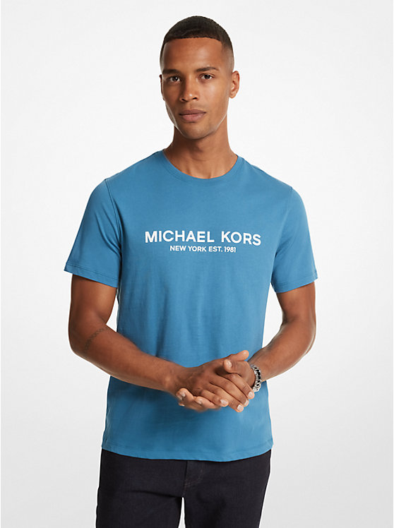 

Футболка из хлопка с логотипом Michael Kors, голубой