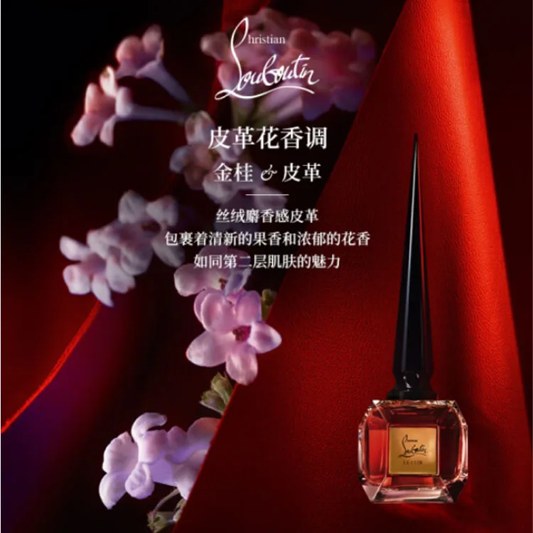 Christian Louboutin CL Christmas Limited High Heeled Red Box Perfume Sets Eau De Parfum EDP Leather Osmanthus 5g+80ml+2g+Clutch — фото 3