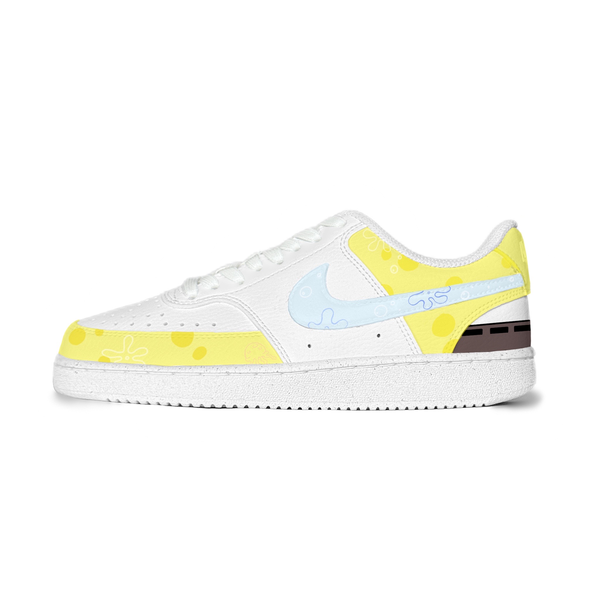 

Nike Кроссовки для скейтбординга Court Vision 1 облегченные дышащие низкие унисекс бело-желто-синие, цвет White Yellow Blue