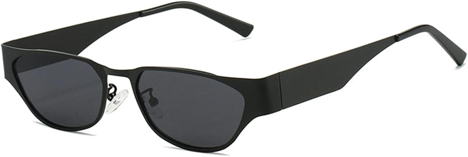 

Женские солнцезащитные очки "кошачий глаз" маленького размера, винтажные солнцезащитные очки в стиле Y2K, мужские солнцезащитные очки с металлическим градиентом, черные панк-очки helena, C1