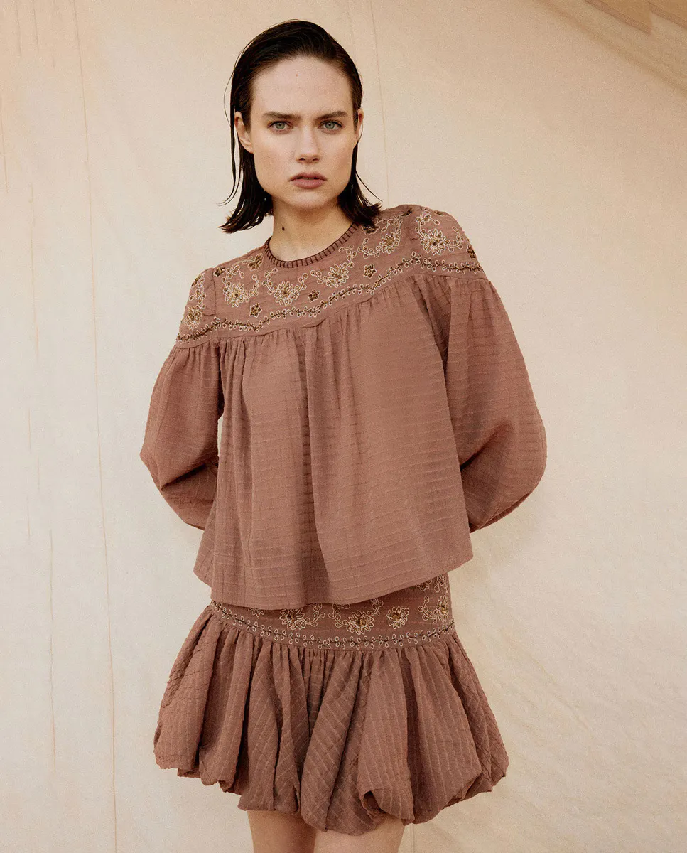 

Топ Cuerpo bordado hombros Sfera, розовый