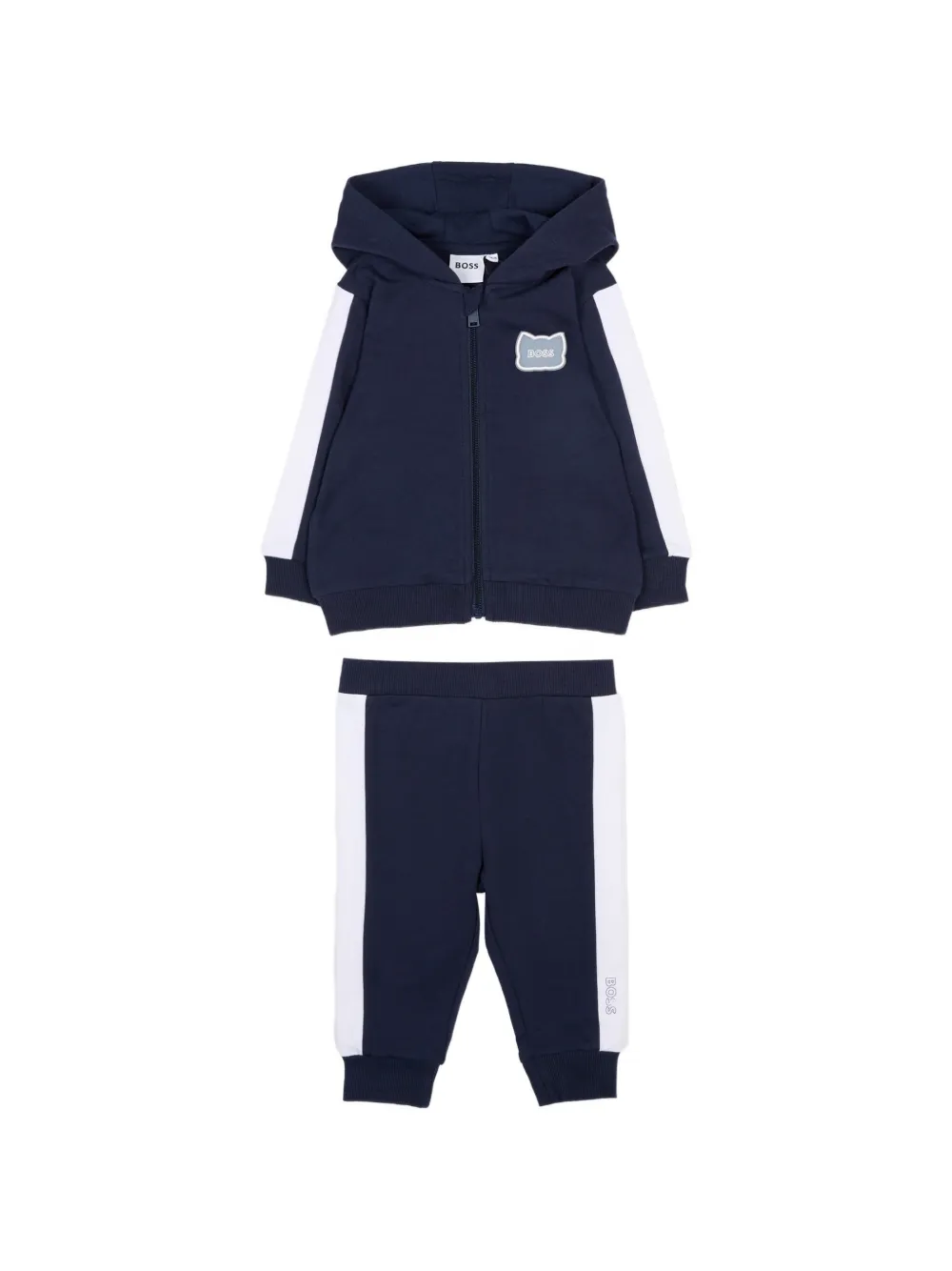 Спортивный костюм с капюшоном и полосатыми деталями Boss Kidswear, синий — фото 2