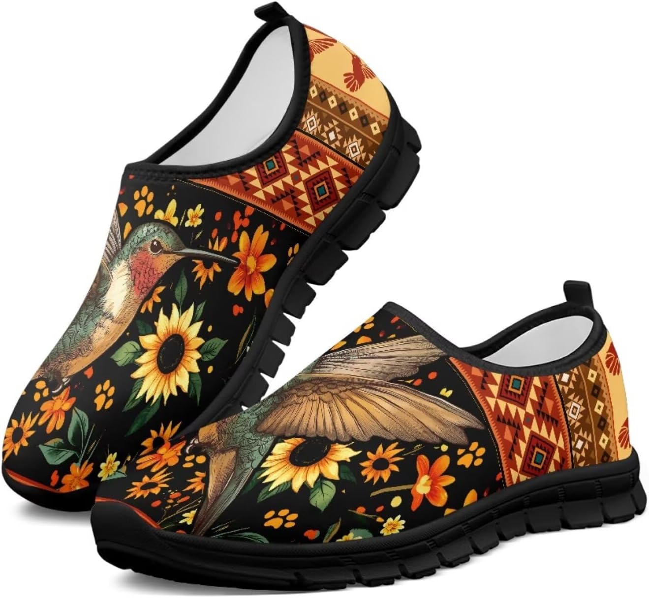 

Женские туфли-лоферы Ecaestolph Hummingbird для прогулок, с плоским носком, широким носком, кроссовки для бега, спорта и походов, золотой