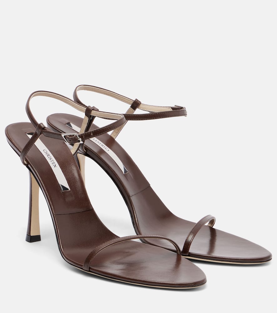Кожаные сандалии Double Strap 95 Christen, Forest Brown