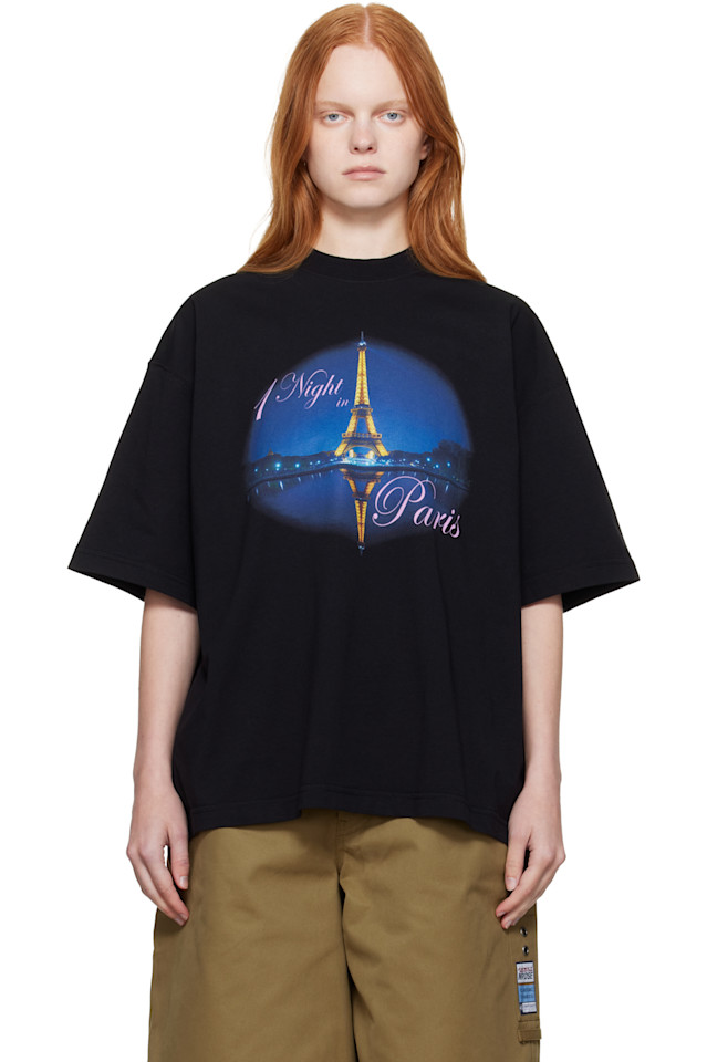 

Ночной Париж оверсайз футболка Vetements, черный