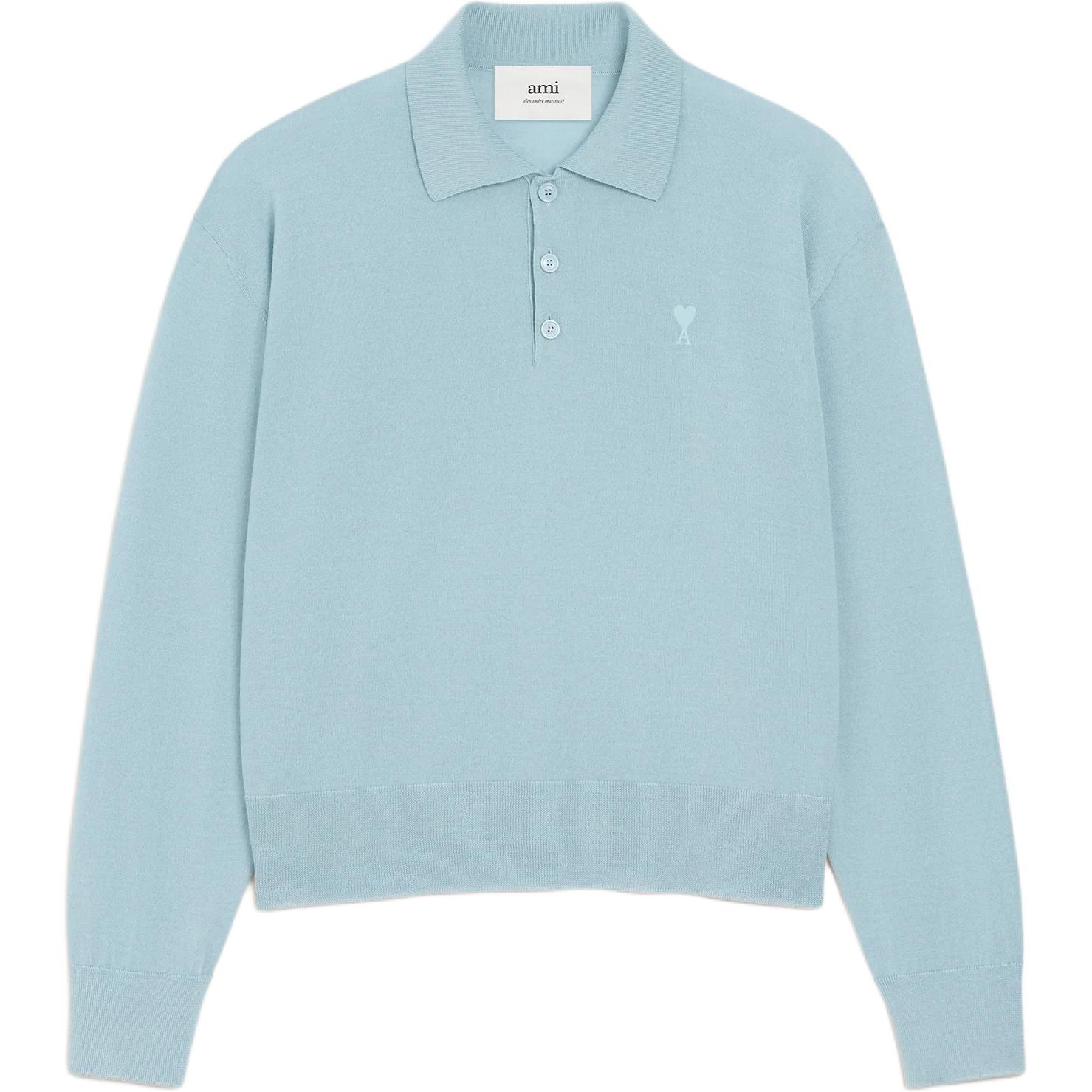 

Футболка-поло Ami Paris с вышитым логотипом AMIPARIS, синий