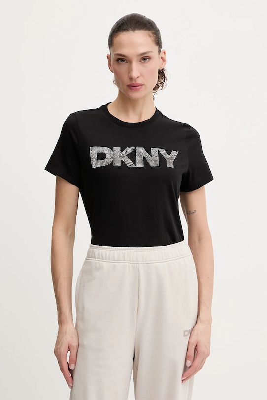 

Хлопковая футболка DKNY, черный
