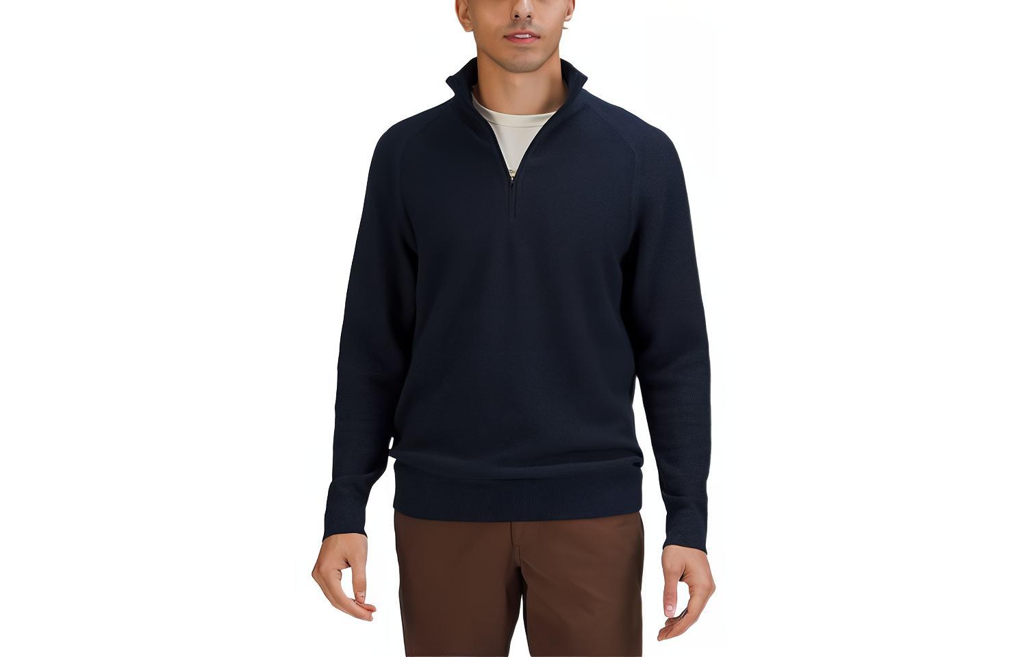 

Мужской свитер с воротником-стойкой, средней жесткости, другие Lululemon, marine синий