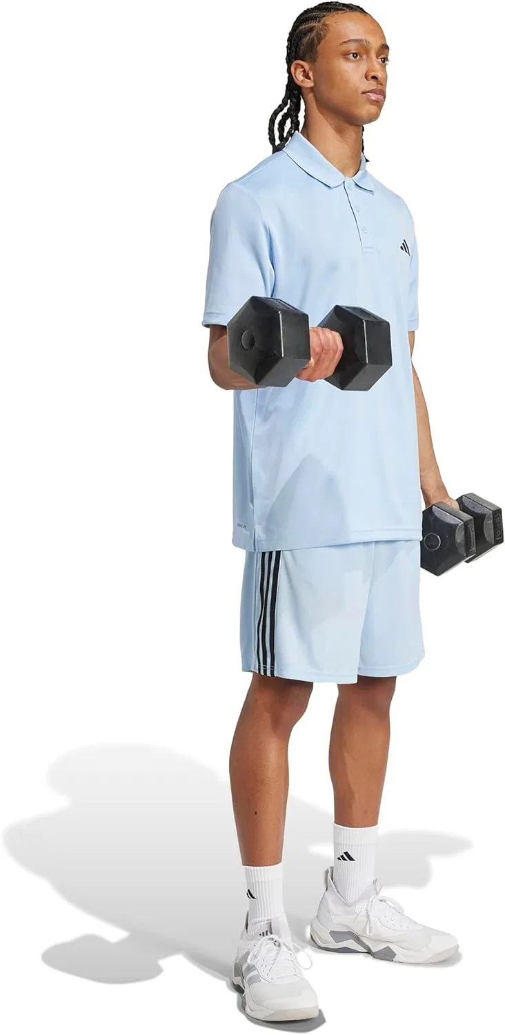 Мужское поло adidas Train Essentials, синее — фото 2