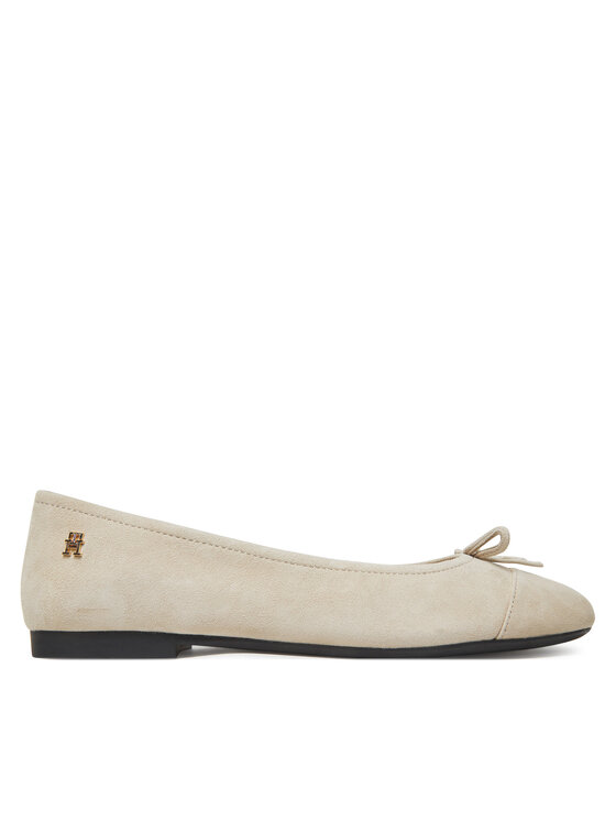 Балетки Toe Cap Suede Ballerina FW0FW08909 Tommy Hilfiger, бежевый