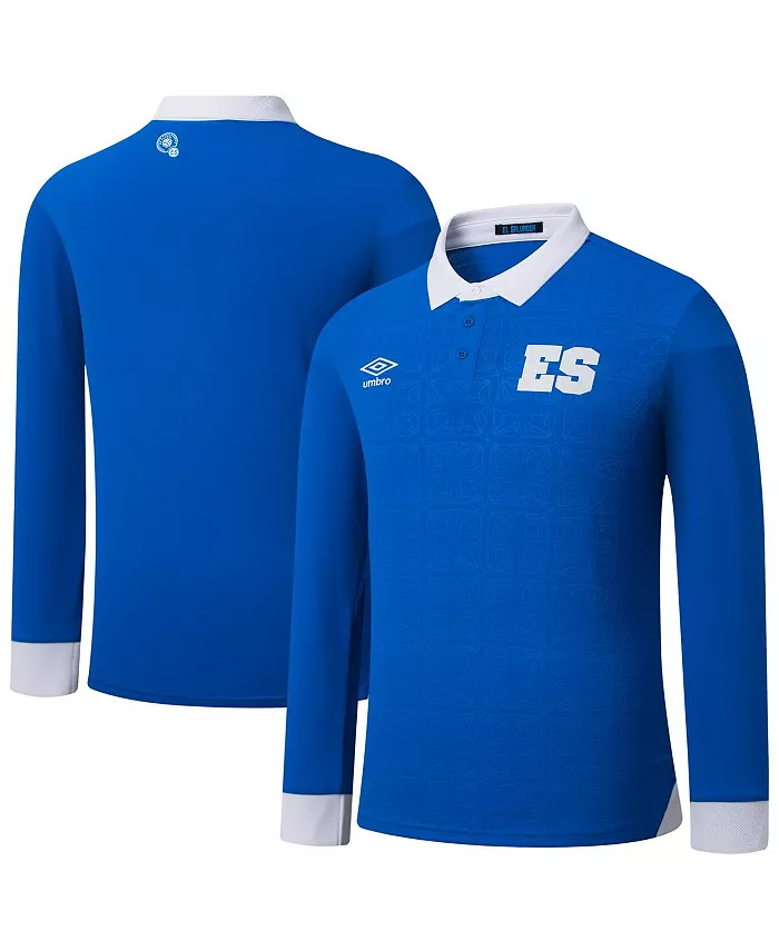 

Мужская синяя реплика домашней футболки сборной Сальвадора 2025 года с длинными рукавами Umbro