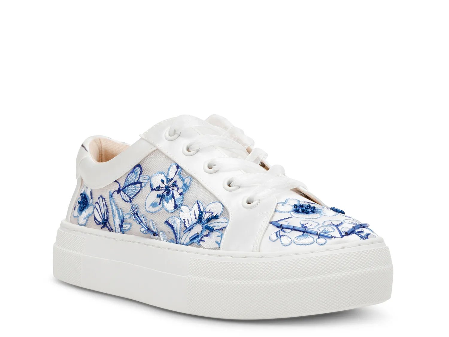 Кроссовки Betsey Johnson Wanda Platform Sneaker - Women's, White/Blue Floral Print
