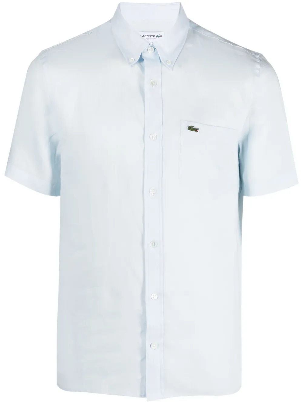 

Рубашка с короткими рукавами и вышитым логотипом Lacoste, синий