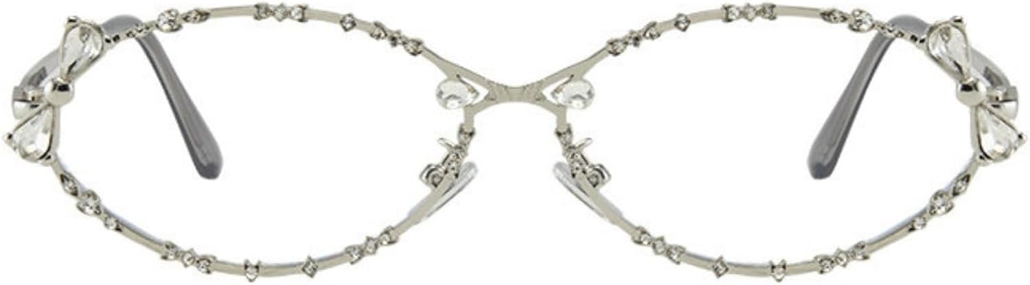 

Солнцезащитные очки COTIA овальной формы с бриллиантами для женщин и мужчин, модные, с блестящими стразами, в металлической оправе, для активного отдыха, путешествий и вечеринок, Silver Clear