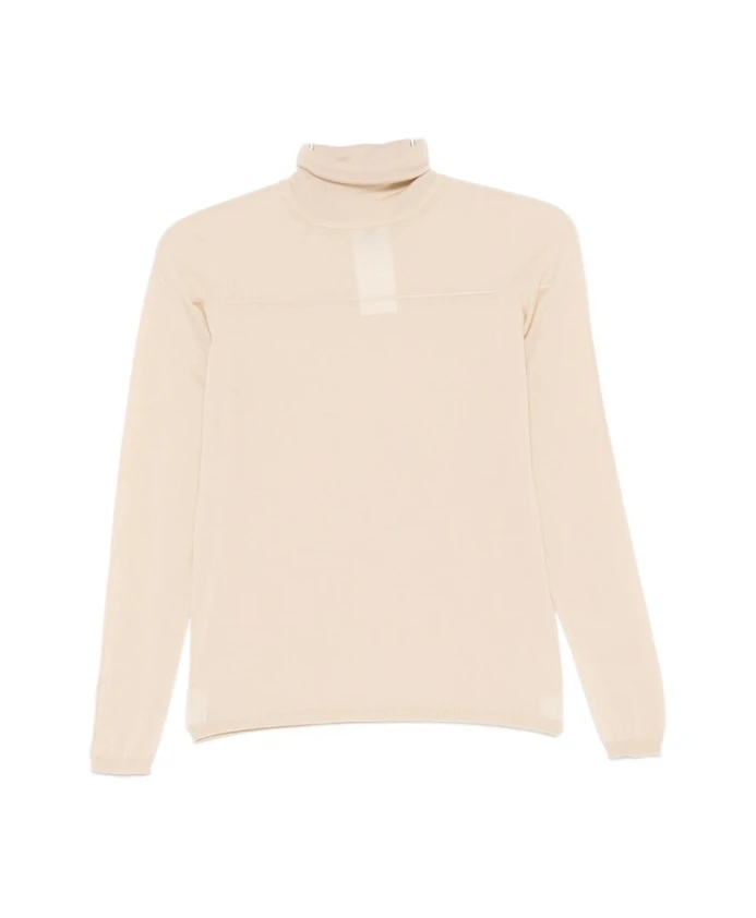 

Бежевый шерстяной свитер с высоким воротником из смесовой шерсти Max Mara, бежевый