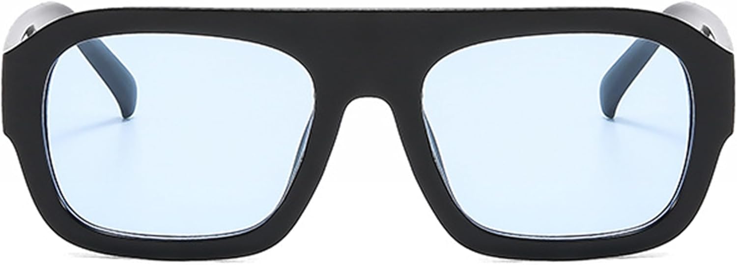 

bullabulling Модные большие квадратные солнцезащитные очки для женщин и мужчин, очки-пилот, солнцезащитные очки с плоской верхней частью, модные прямоугольные солнцезащитные очки, C1