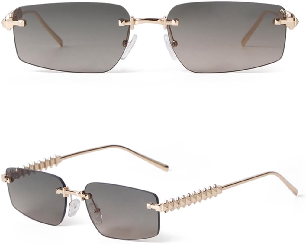 

Солнцезащитные очки без оправы с градиентным переходом цвета для женщин и мужчин, прямоугольные, модные, роскошные, для уличной фотосъемки, с защитой от УФ-излучения UV400 VFDHN, 3