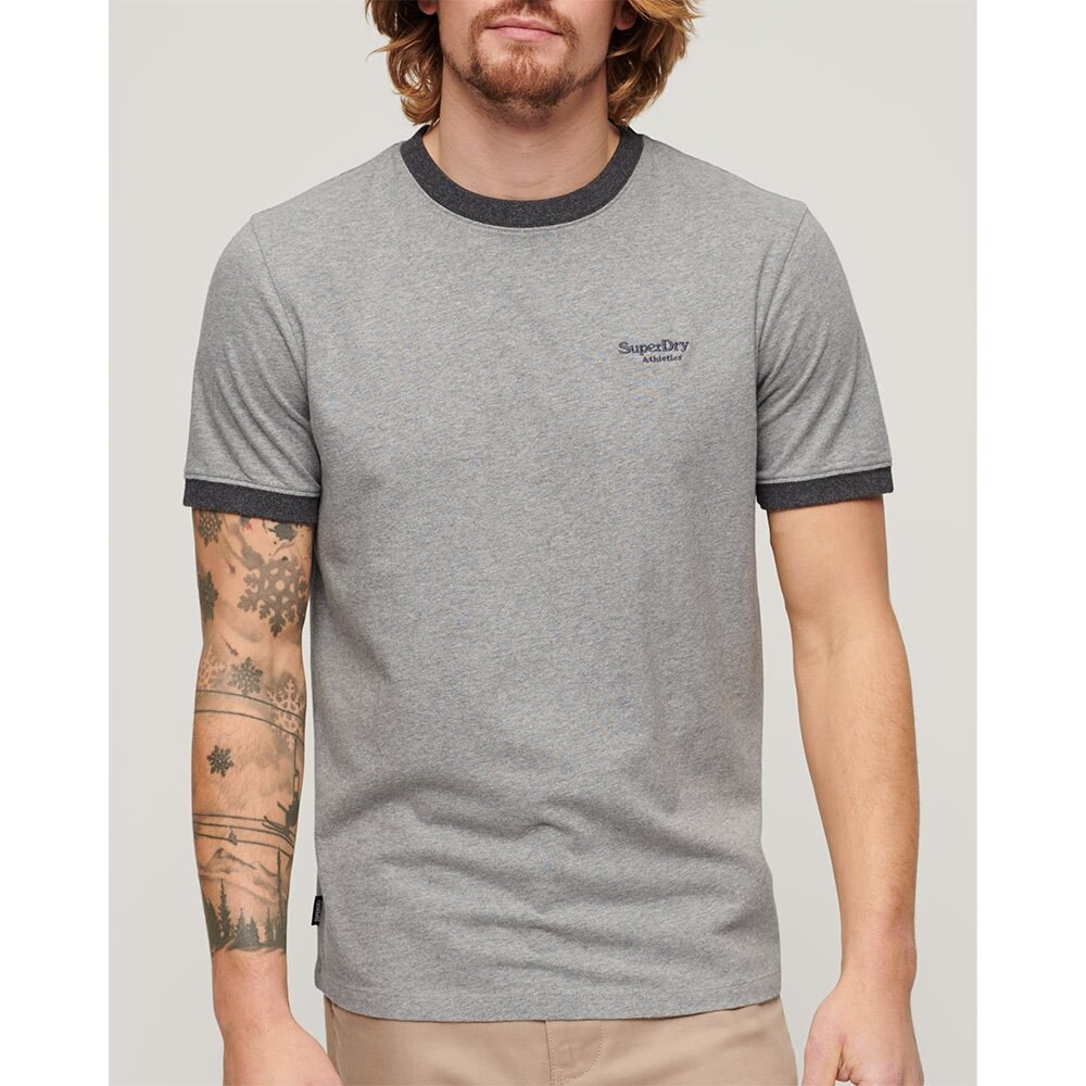 

Футболка с коротким рукавом Superdry Essential Logo Ringer, серый