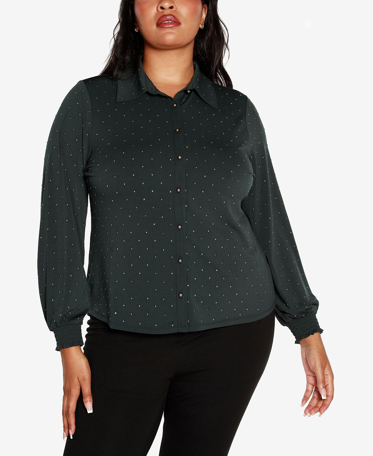 

Топ больших размеров с украшением на пуговицах Black Label Plus Size Belldini