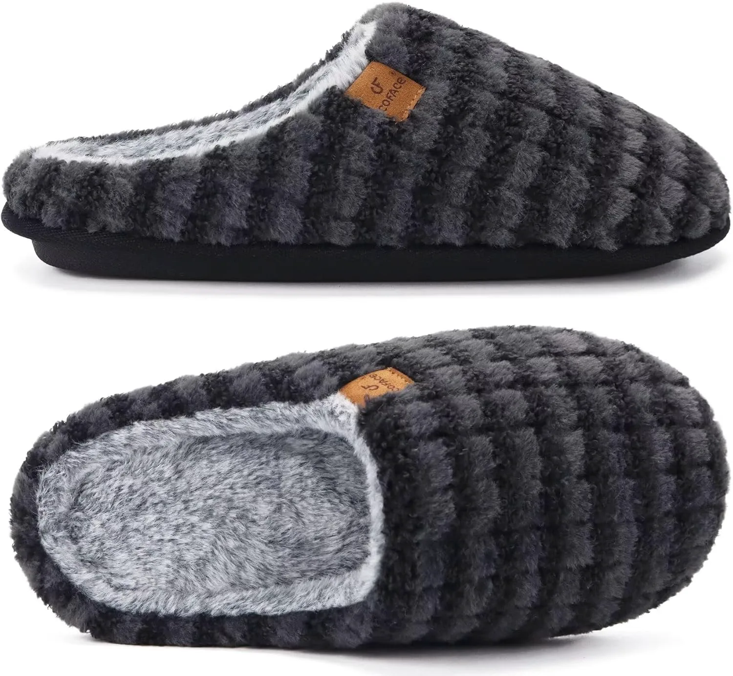 

Мужские уютные тапочки COFACE с амортизирующей мемори-пеной, удобные, с легким подскоком, теплые домашние/уличные шлепанцы с поддержкой свода стопы, резиновая подошва, размер 7-15, черный