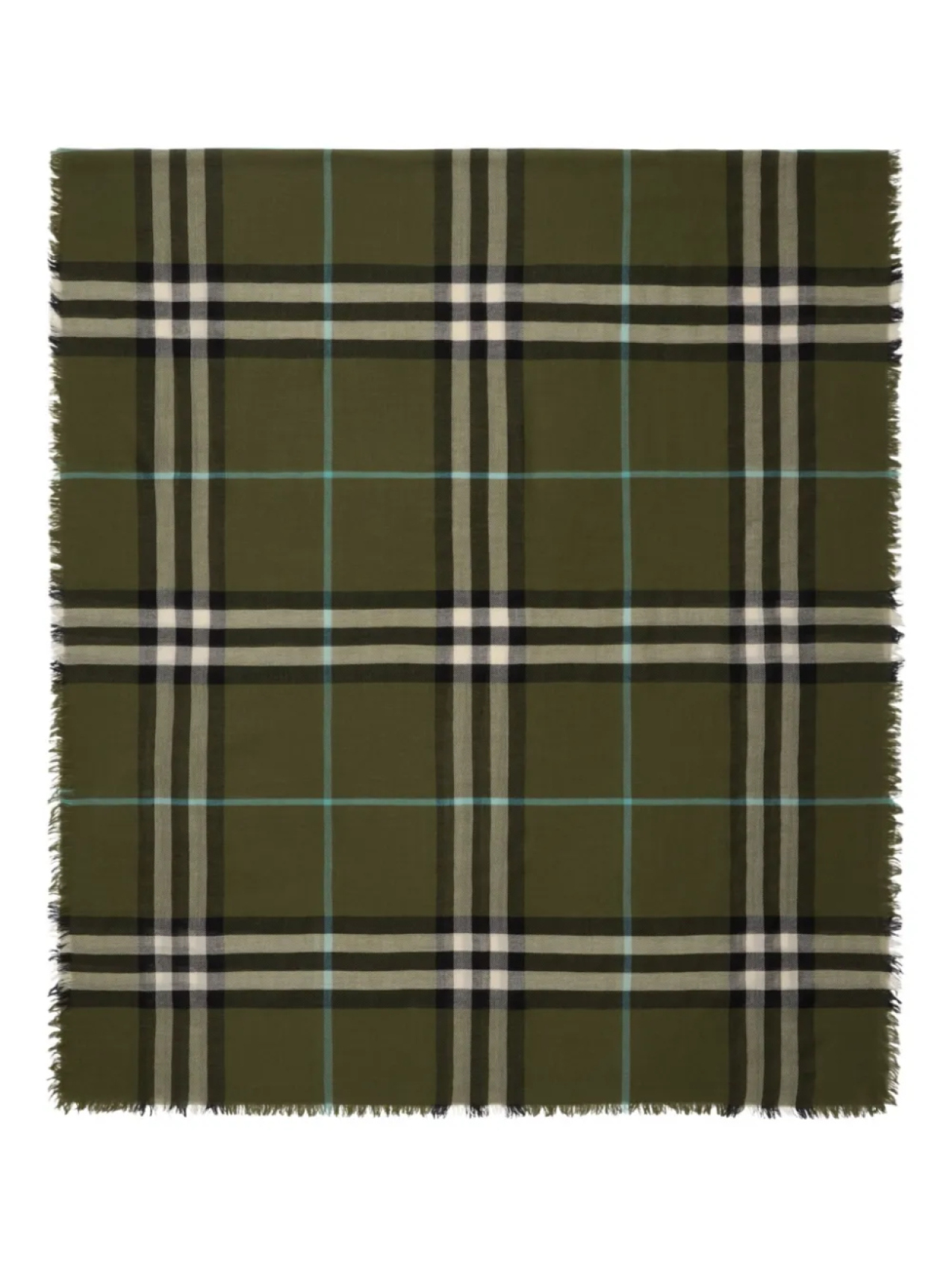 

Шерстяной шарф в клетку Burberry, зеленый