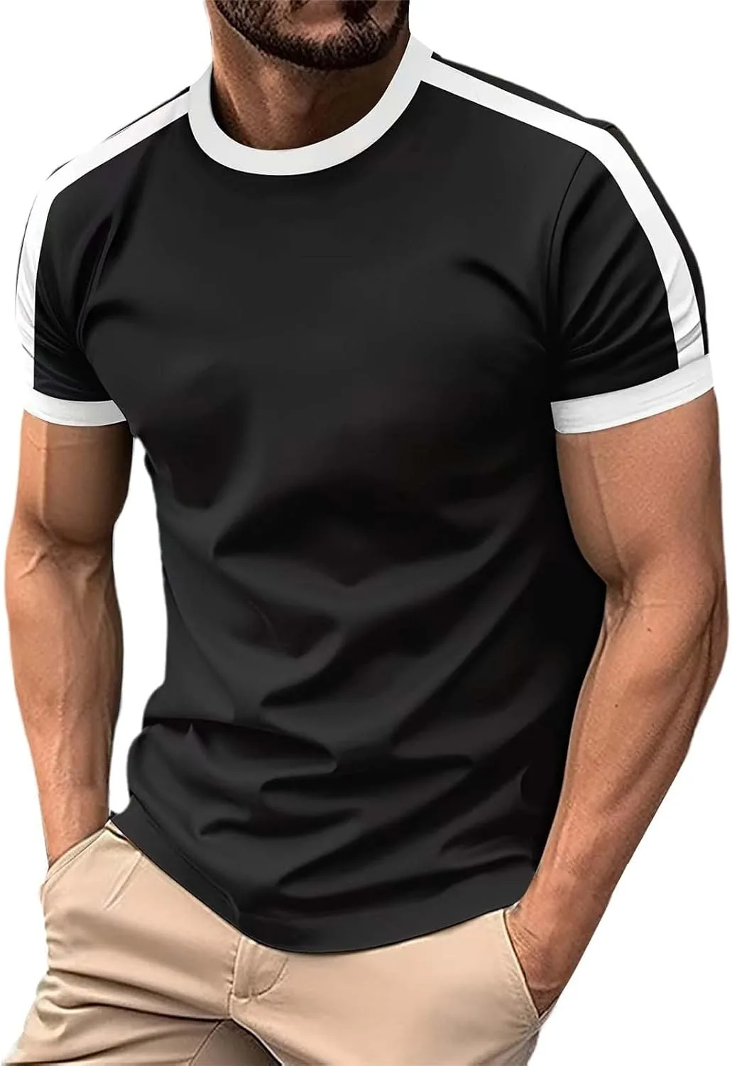 

Мужская футболка Muscle с круглым вырезом и короткими рукавами Slim Fit для тренировок
