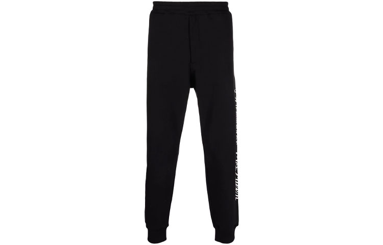Облегающие хлопковые спортивные брюки Alexander McQueen, черные — фото 2