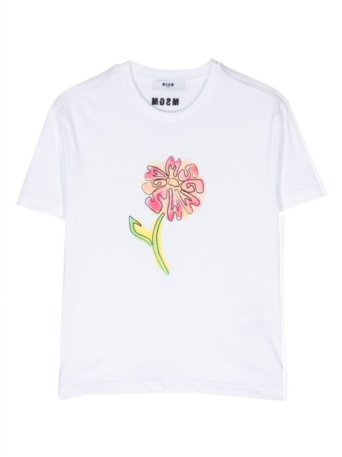 

MSGM Kids футболка с цветочным принтом, белый