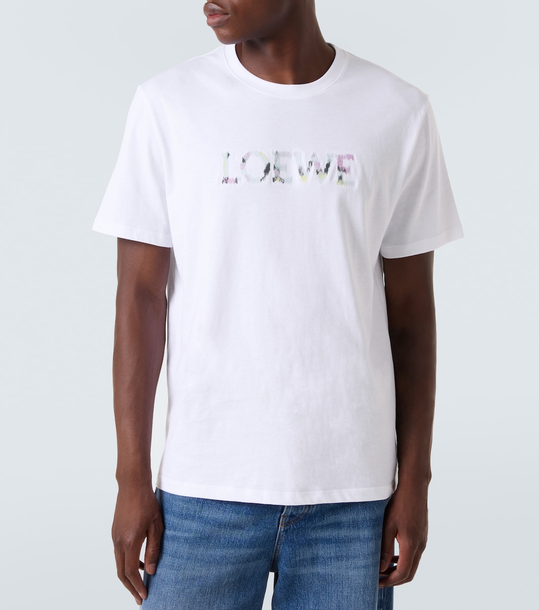 Хлопковая футболка с логотипом Loewe, белый — фото 3
