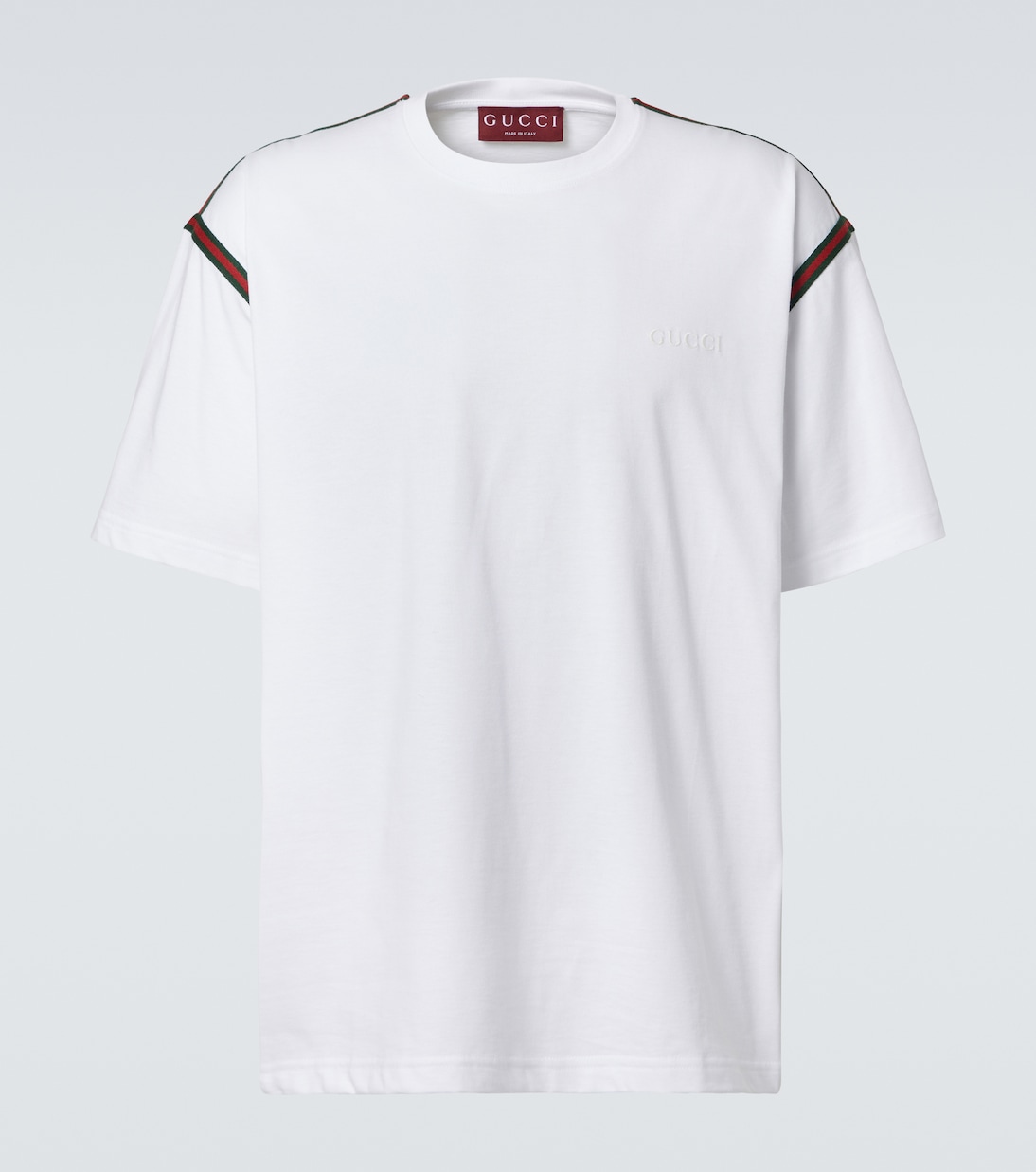 

Вышитая хлопковая футболка из джерси Gucci, White/Mix