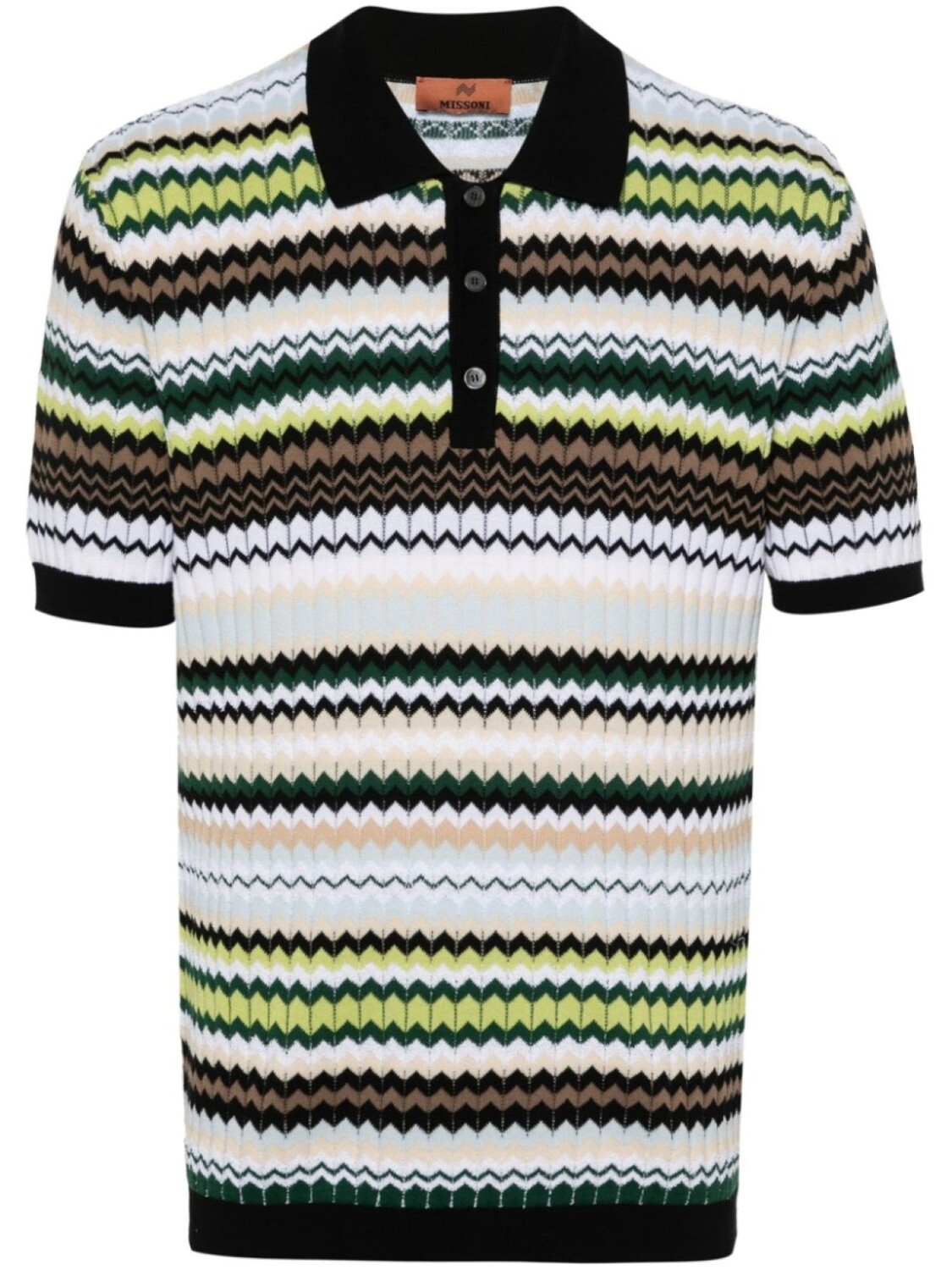 

Missoni рубашка поло с узором зигзаг, черный