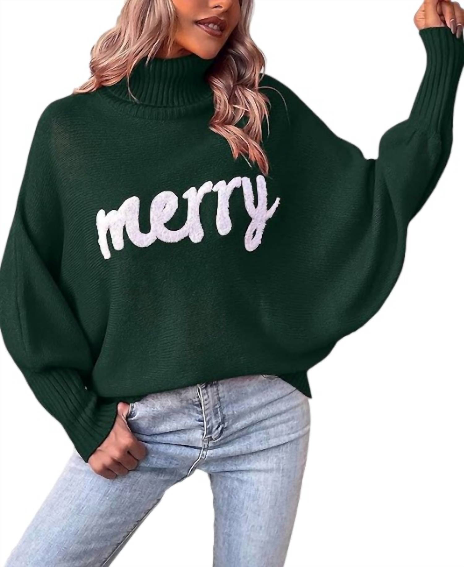 

Supreme Fashion Веселый свитер изумрудного цвета