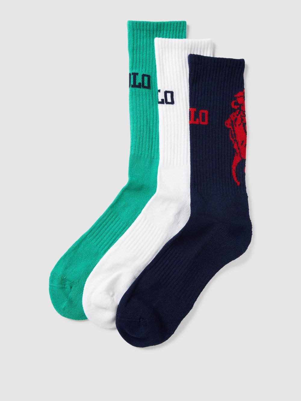

Носки с этикеткой в ​​упаковке по 3 пары, модель «BIG PONY» Polo Ralph Lauren Underwear, зеленый