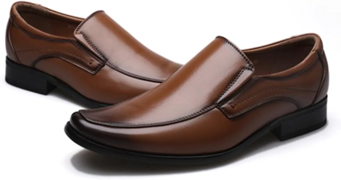 

Мужские слипоны лоферы Формальные туфли с квадратным носком Оксфорды Ручной работы Мокасины Формальная деловая обувь KYOESCAI, коричневый