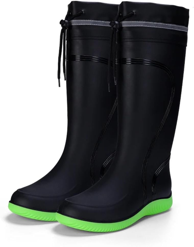 

Мужские и женские закрытые дождевики и водонепроницаемые короткие и средние по голенище резиновые сапоги с противоскользящей подошвой и шнурком Generic, En8-l