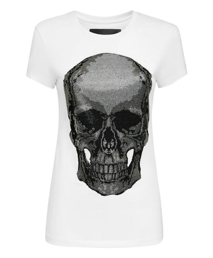 

Футболка с круглым вырезом и изображением черепа Philipp Plein, белый