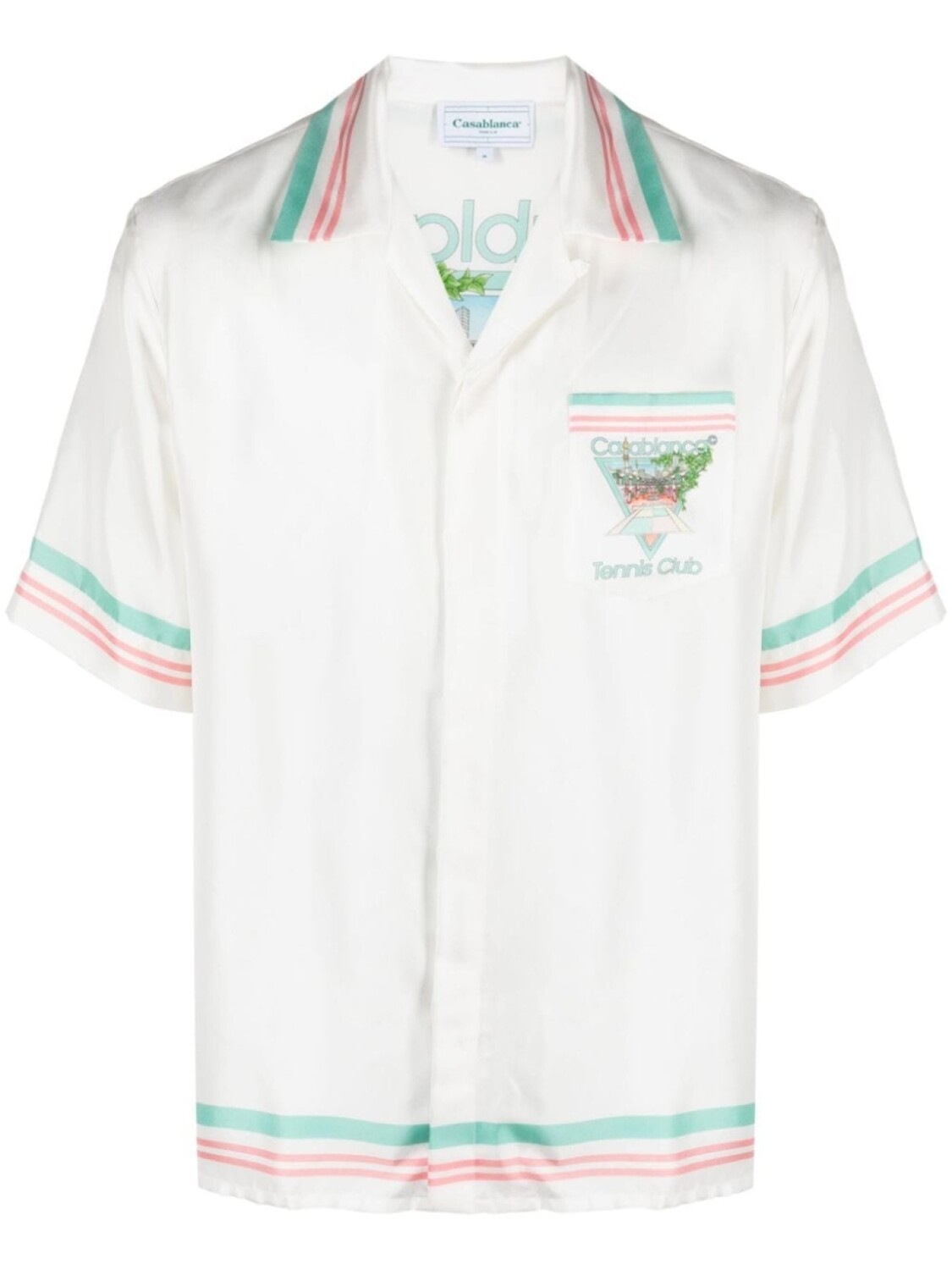 

Casablanca шелковая рубашка Tennis Club Icon, белый