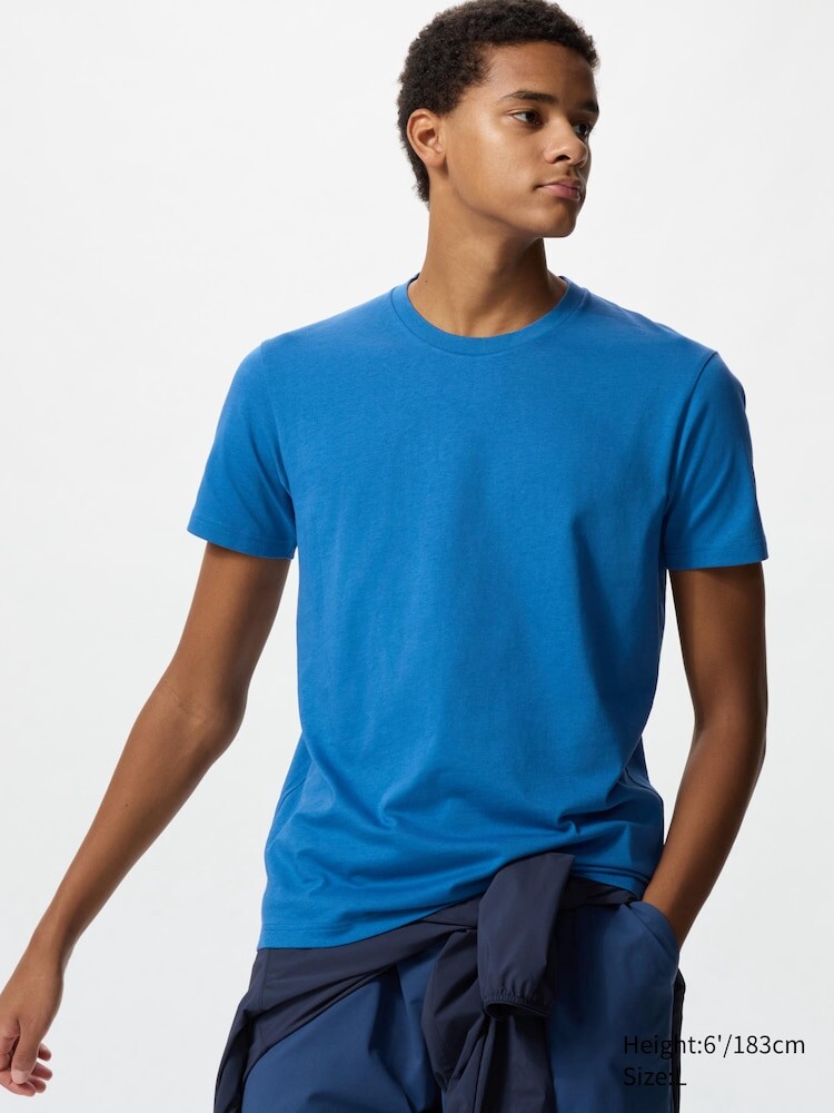 

Футболка с круглым вырезом Uniqlo, цвет 65 синий
