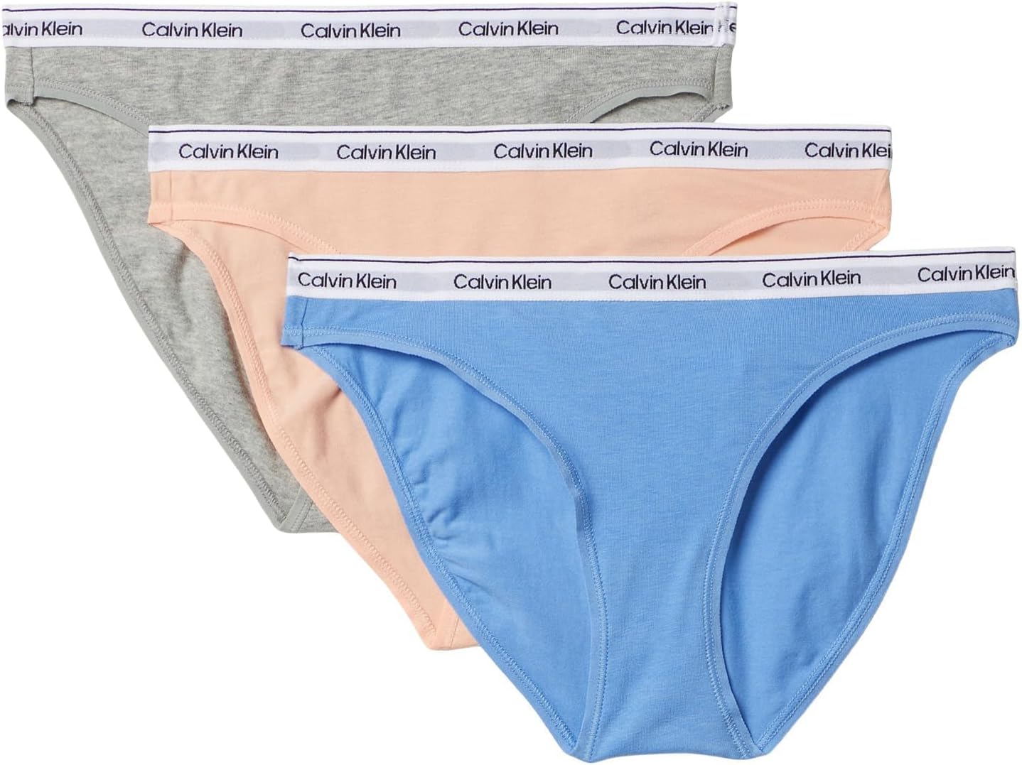 

Комплект из 3 женских купальников-бикини Calvin Klein Modern Logo, Glacier/Melon Frenzy/Grey Heather