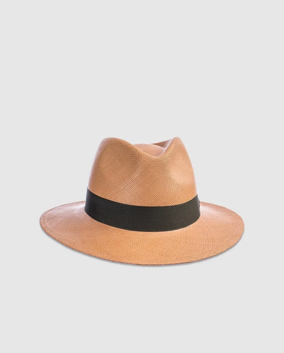 

Классическая панамская мужская шляпа из натуральной соломы токилья Panamania Hats, коричневый