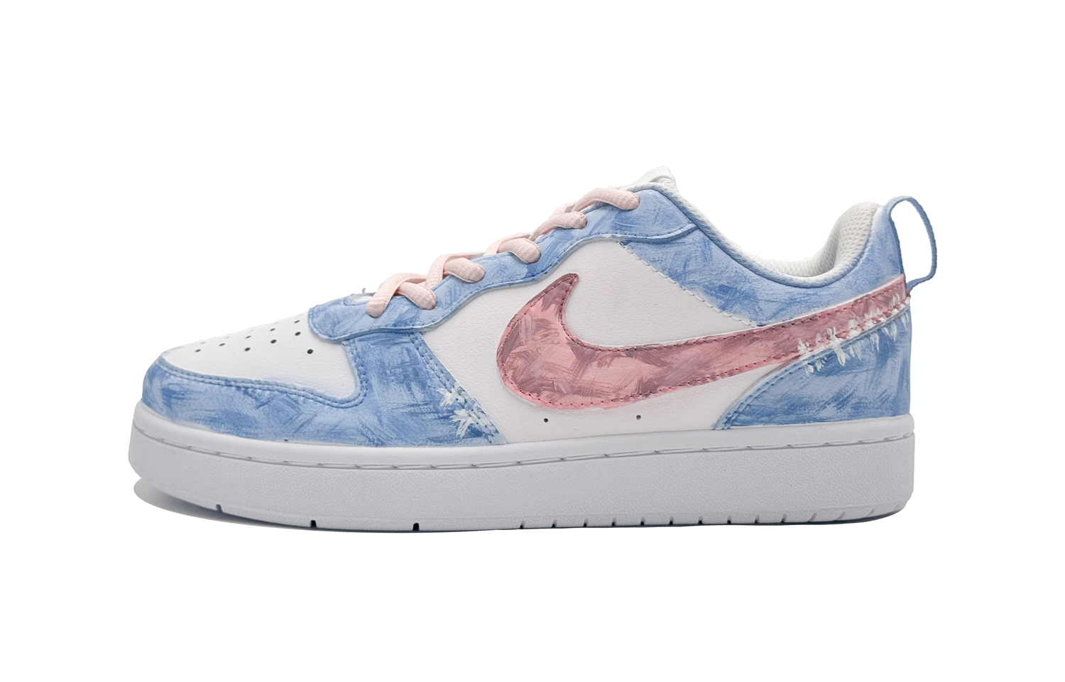 

Nike Кроссовки для скейтбординга Court Borough Urban Chic Style Conflict Low Top для подростков, синие и розовые