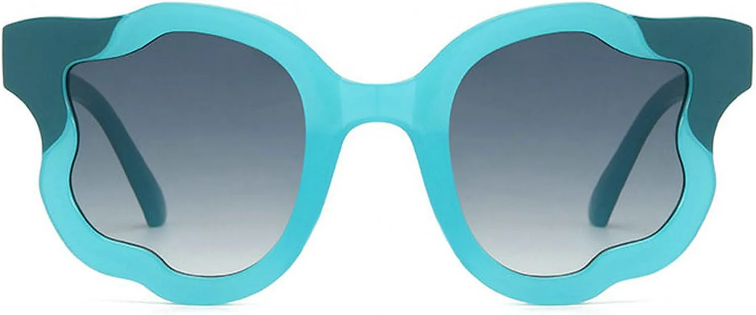 

Солнцезащитные очки COTIA Fashion Personality с цветочным узором для женщин и мужчин, уникальные, с необычным, милым цветочным рисунком, модель W35, Blue