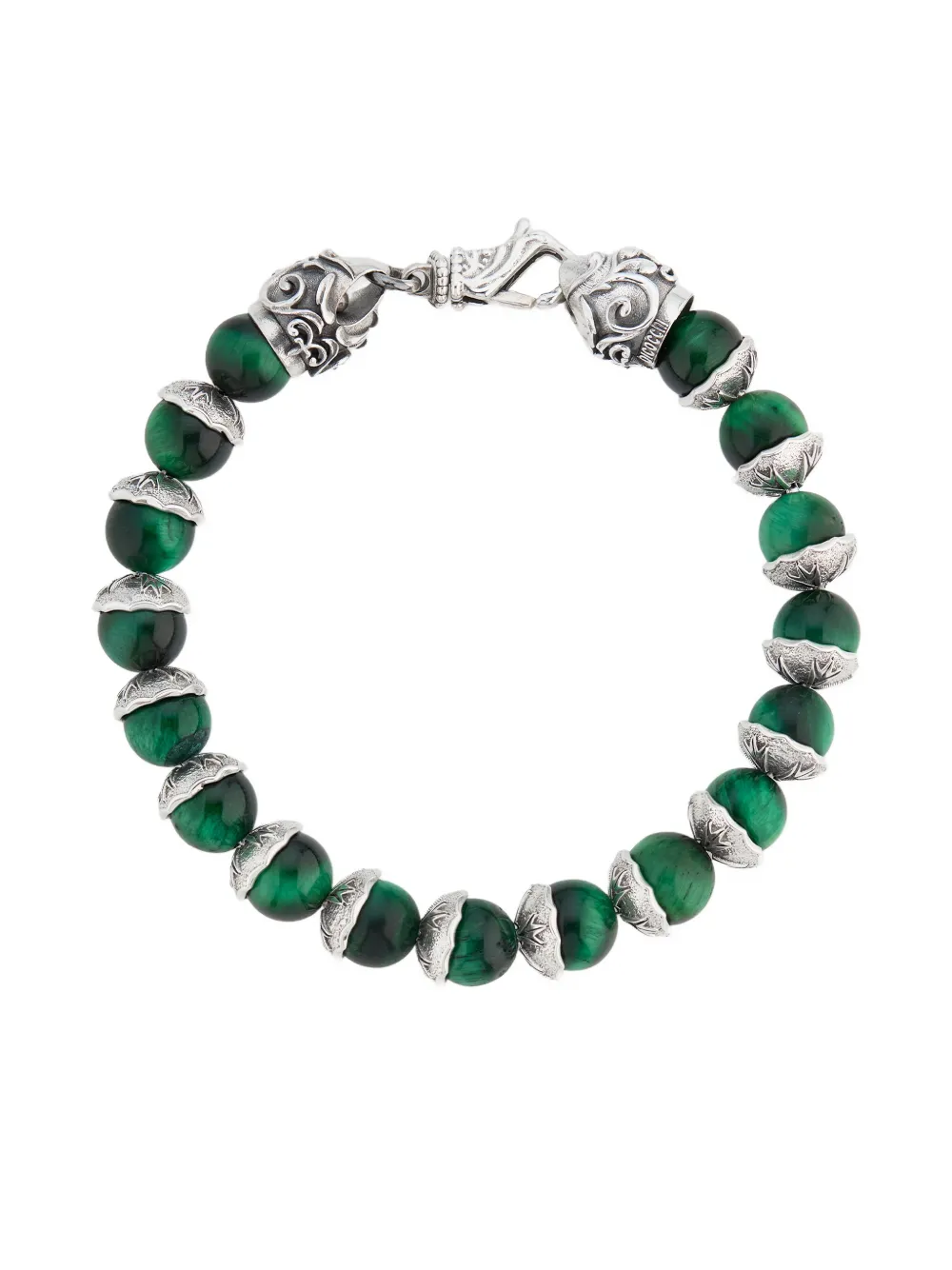 

Браслет с бусинами и логотипом Emanuele Bicocchi, серебристый